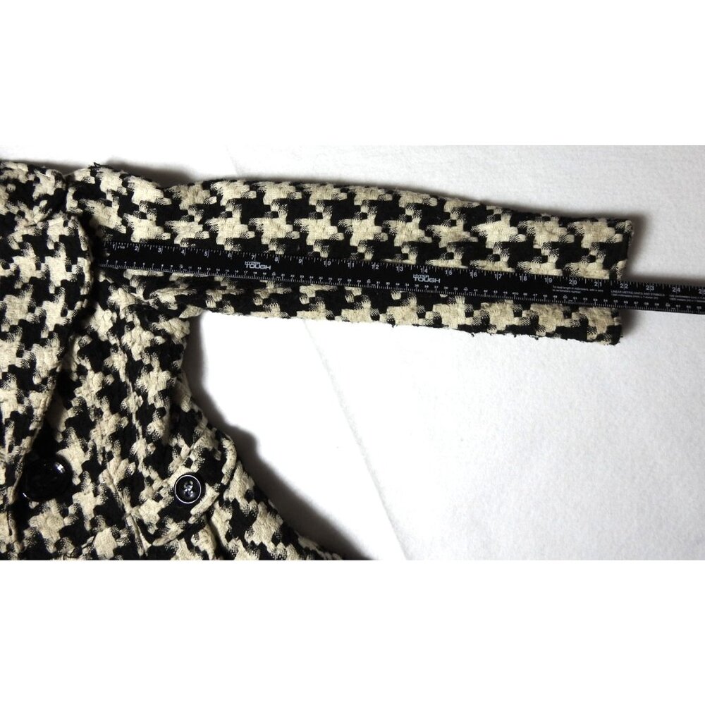 Vintage Candies Size M Black Ivory Big Houndstooth Peacoat Jacket Wool 90s - Picture 11 of 11